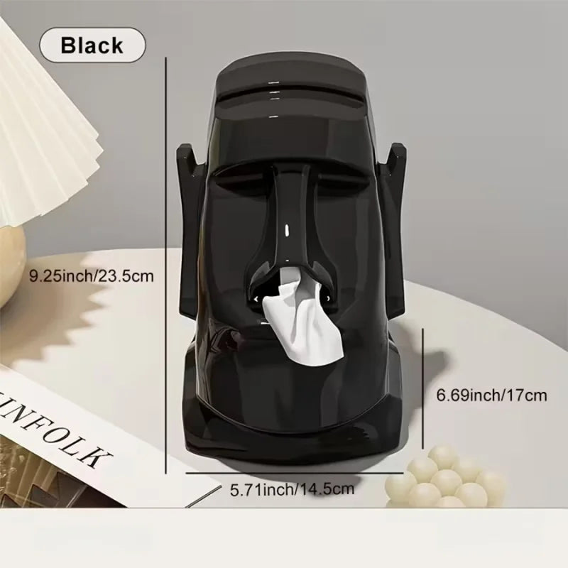 Tissue Box Organizer – Creative Stone Figure Desktop Storage
