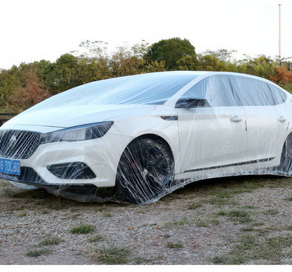 All-Weather Disposable PE Car Cover – Indoor/Outdoor Dust & Rain Protection