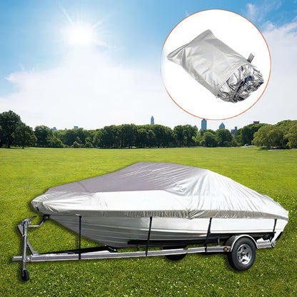 Silver Reflective Waterproof Boat Cover for V-Hull Boats