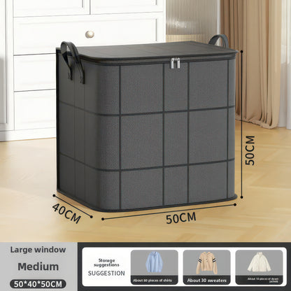 Foldable Non-Woven Storage Bag with Handle and Double Zipper
