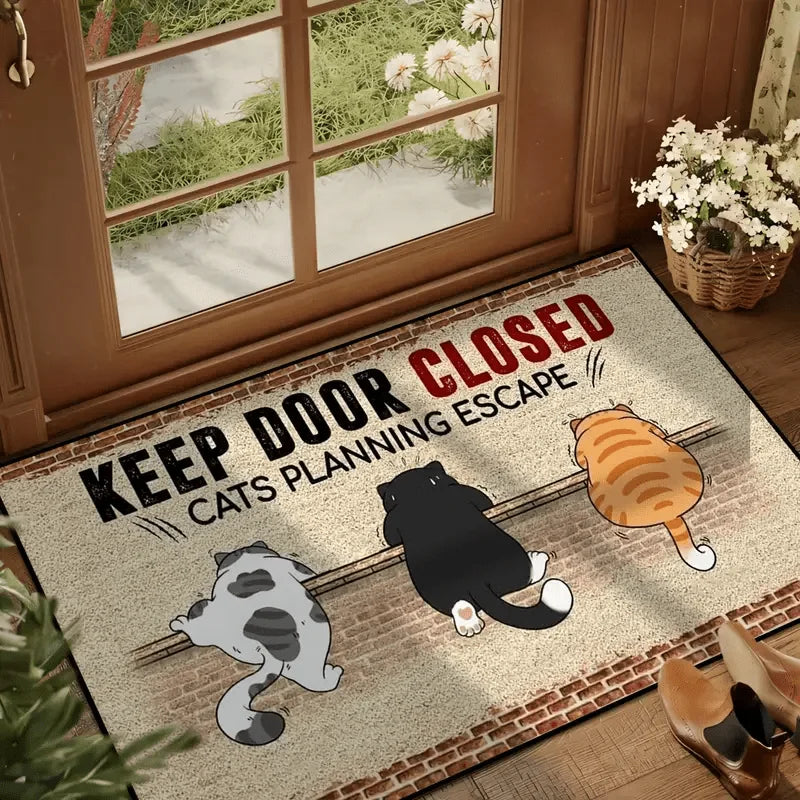 Cat Doormat - Cartoon Washable Welcome Rug