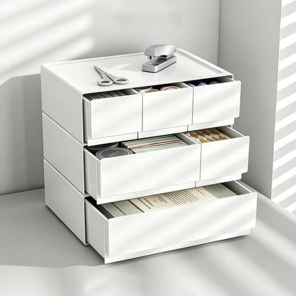 Desktop Multi-Layer Stackable Cosmetic Organizer Drawer Jewelry Box for Office
