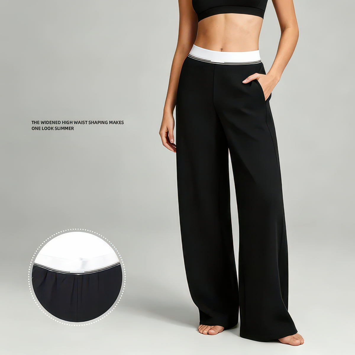 High-Waist Wide Leg Pants for Women, Quick-Dry Loose Fit for Training and Casual Summer Wear