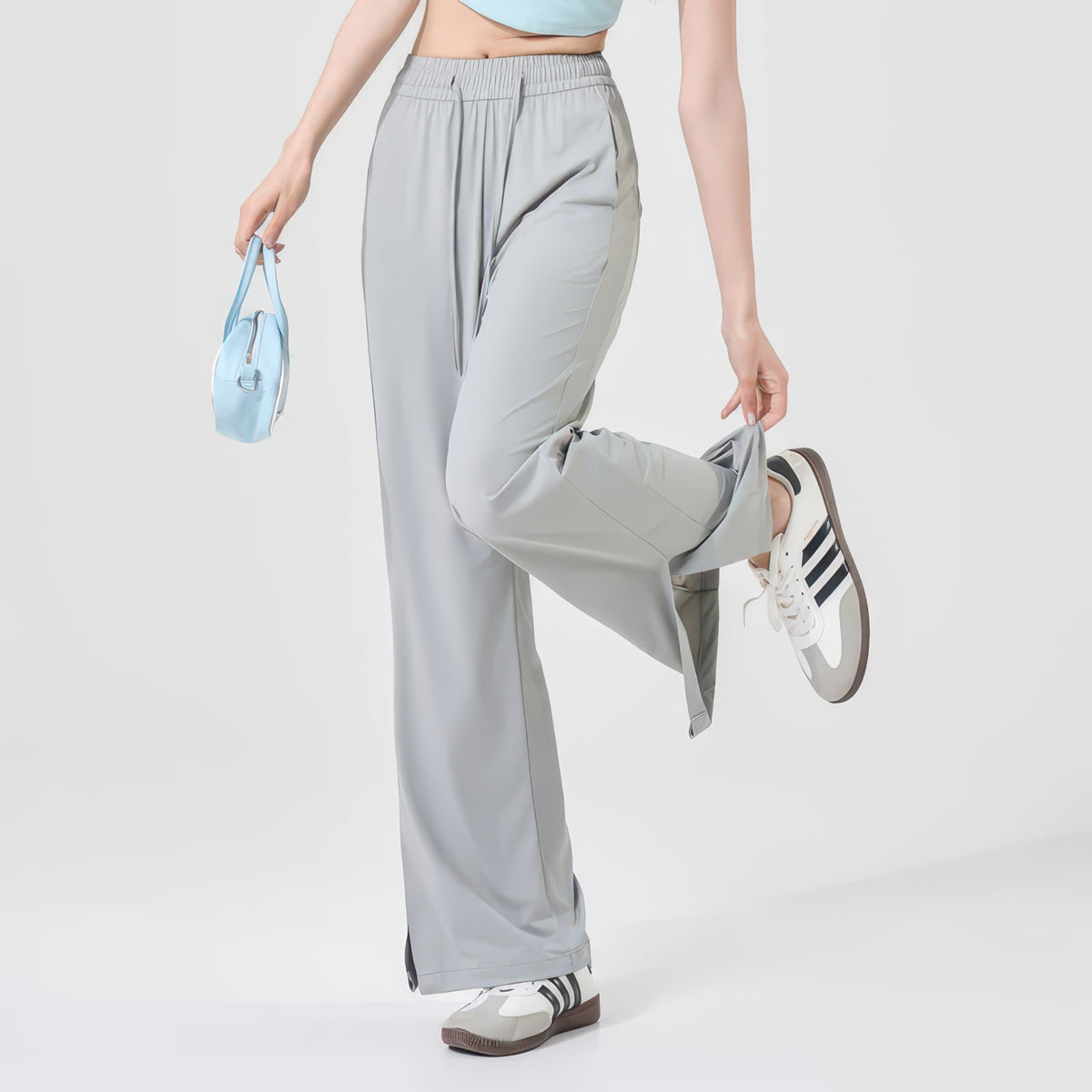 UPF 50+ Wide Leg Pants for Women with Side Slit, Lightweight Quick-Dry for Travel, Hiking and Everyday Wear
