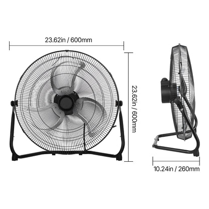 14/18/20-Inch Industrial Floor Fan with Three Speeds