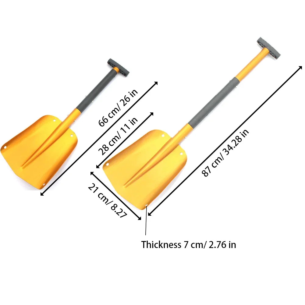 Stainless Steel Snow Shovel - Retractable Survival Tool