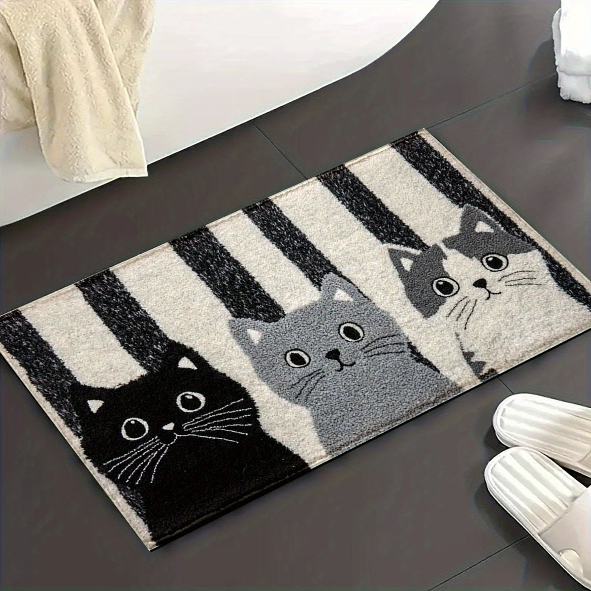Cat Print Doormat - Waterproof Soft Floor Rug