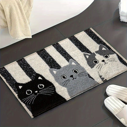 Cat Print Doormat - Waterproof Soft Floor Rug