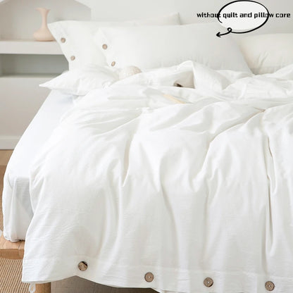 Cotton Duvet Cover Set – 3pcs Solid Twist King Size Bedding
