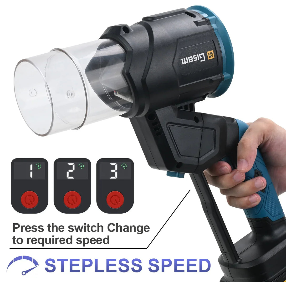 Turbo Leaf Blower - Gisam 35000RPM Brushless Fan