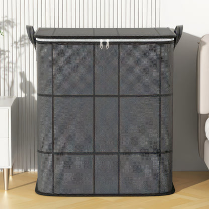 Foldable Non-Woven Storage Bag with Handle and Double Zipper