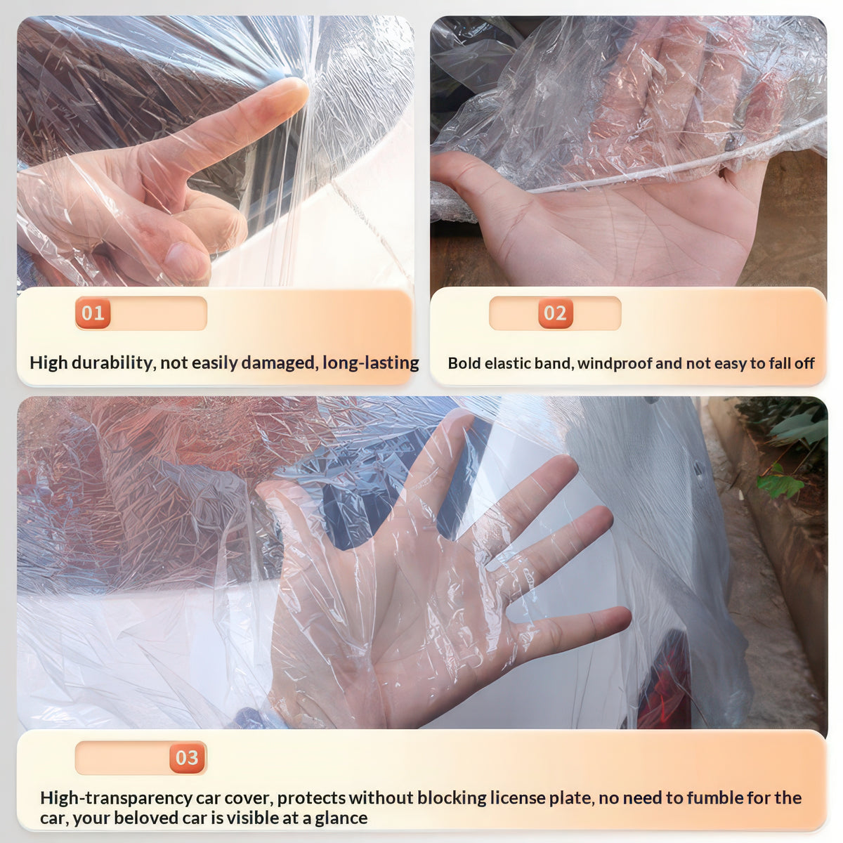 All-Weather Disposable PE Car Cover – Indoor/Outdoor Dust & Rain Protection