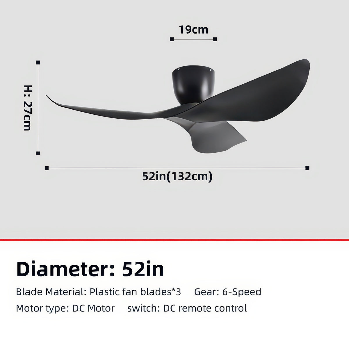 FUMANJIA 60-Inch Vintage Industrial Ceiling Fan for Home with Remote