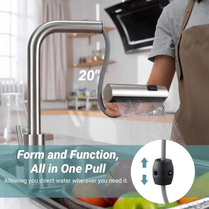 Stainless Steel Kitchen Faucet - MapleFair Pull-Out Faucet