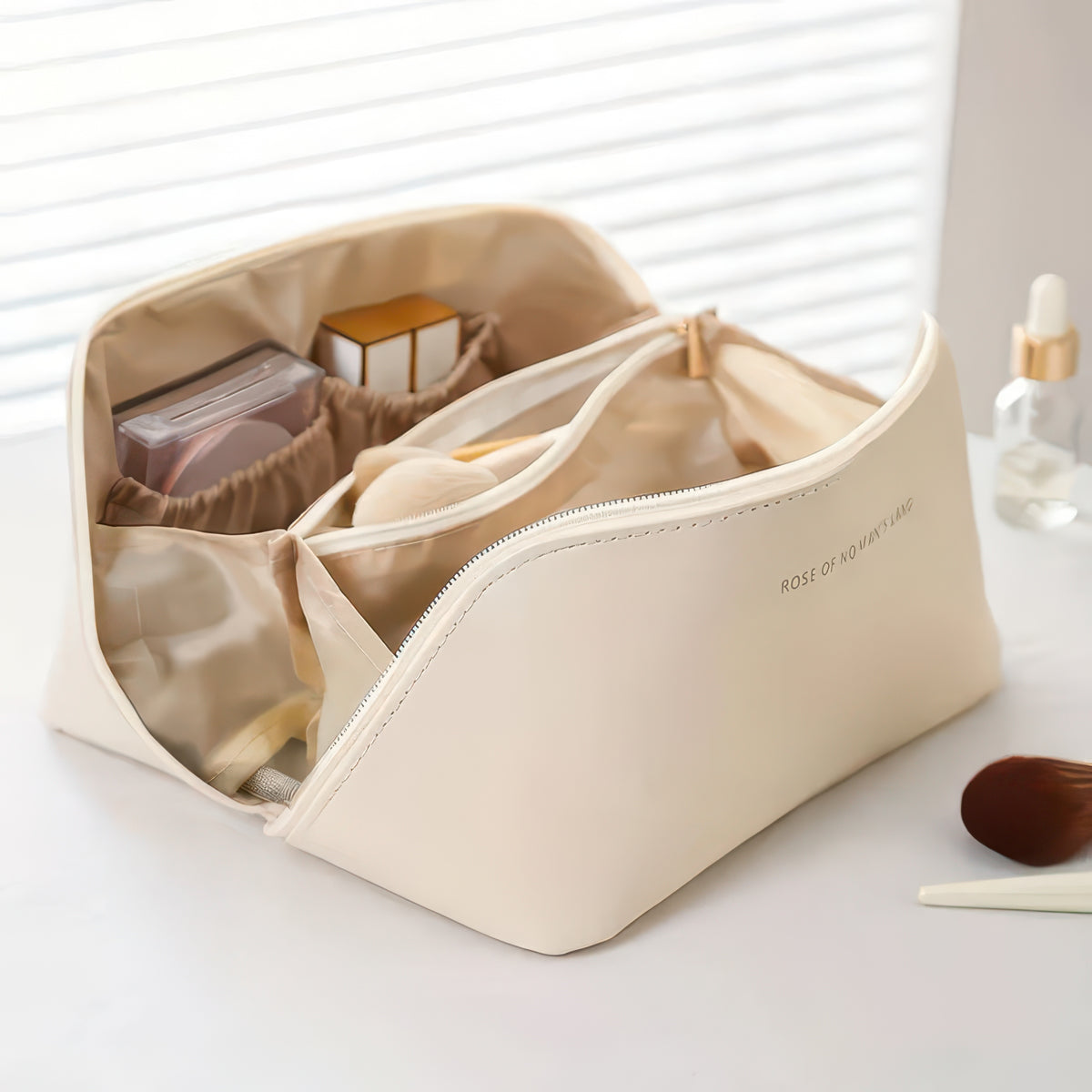 Zippered Makeup Organizer Bag for Travel and Daily Use