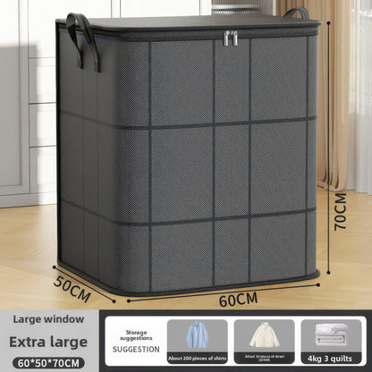 Foldable Non-Woven Storage Bag with Handle and Double Zipper