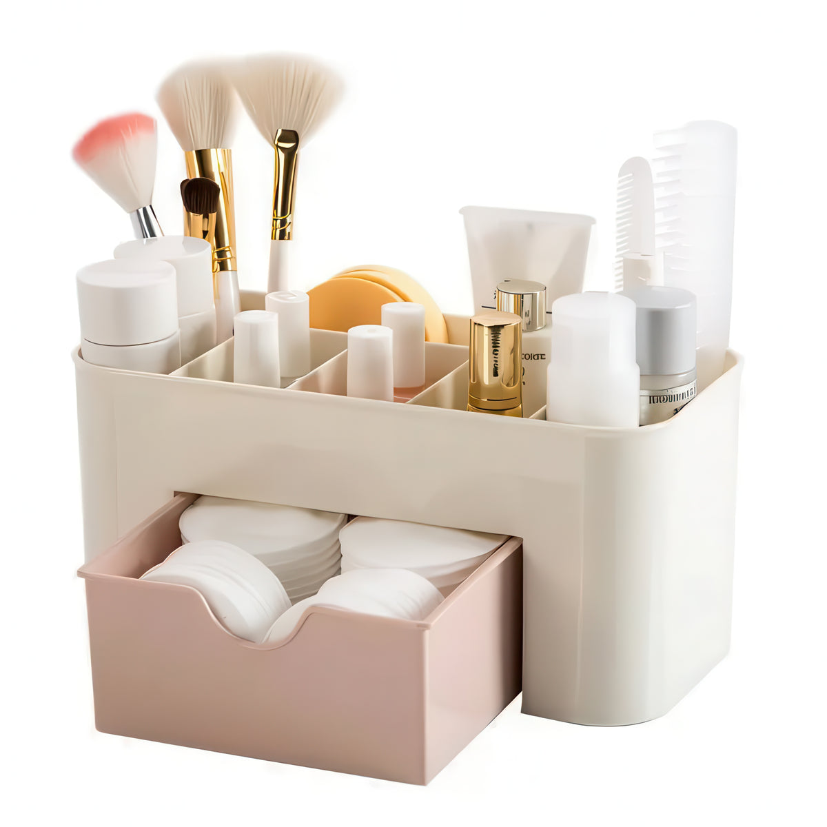 Makeup Organizer with Drawer – Acrylic Brush and Lipstick Holder