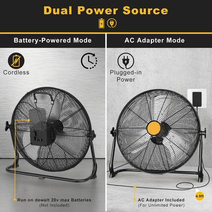 Turbo 12/16-Inch Floor Fan | Plugin in & Battery