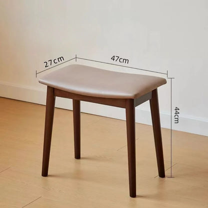 Vanity Stool - Saddle Cushion Wood Leg Stool