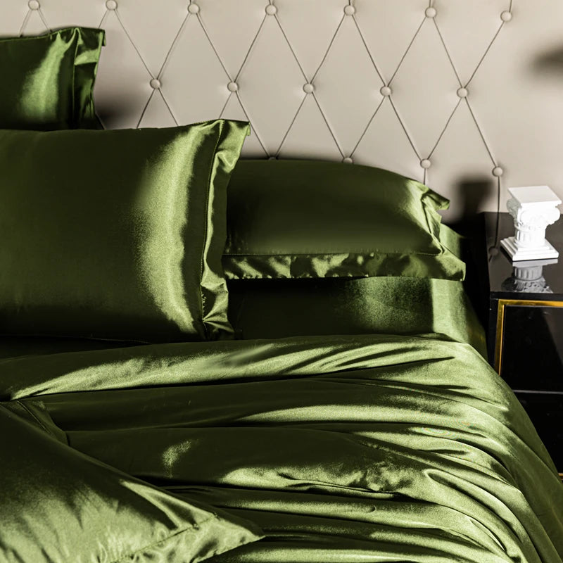 Satin Duvet Cover – Skin-Friendly Solid Color Bedding Set