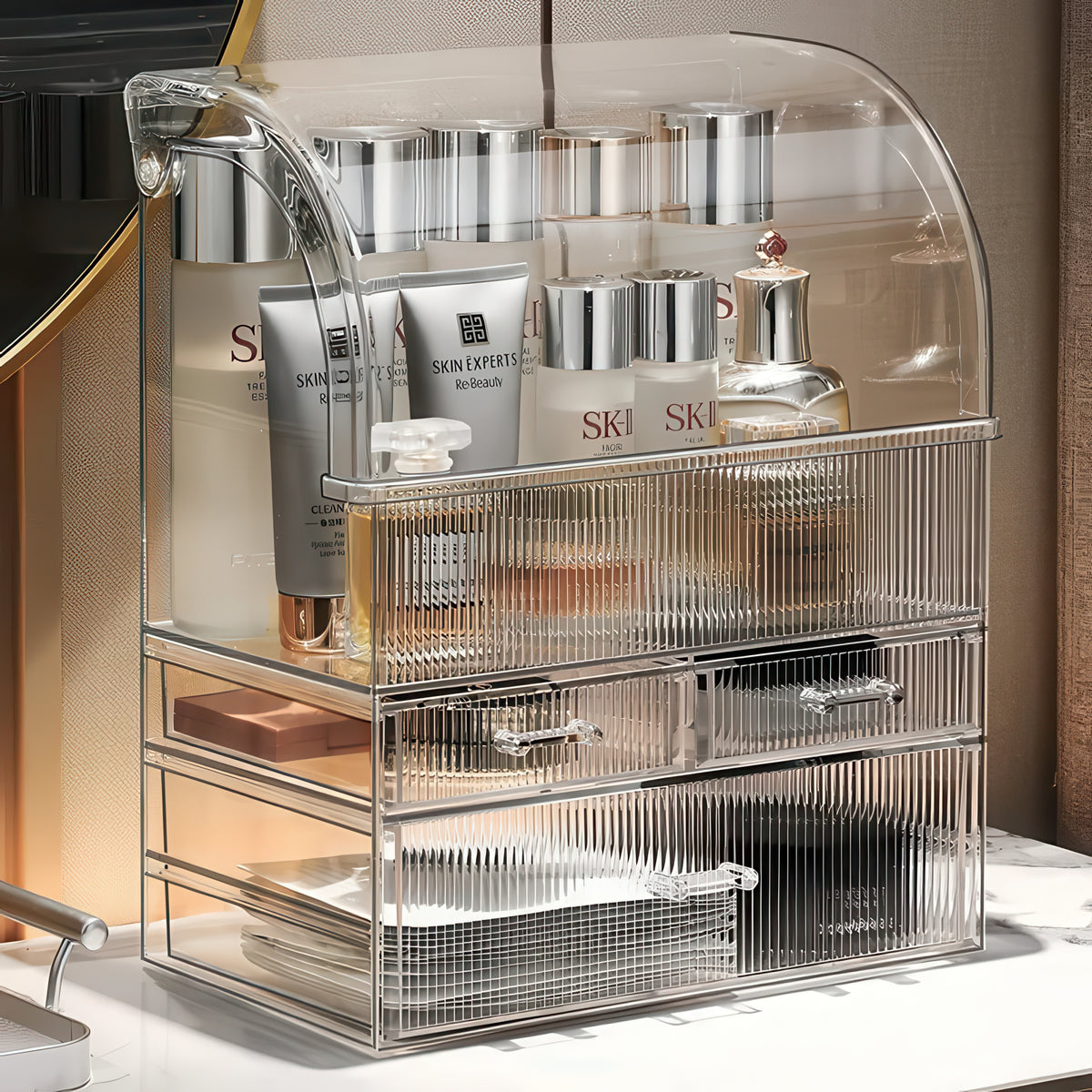 Clear Acrylic Drawer Organizer – Large Makeup & Perfume Storage