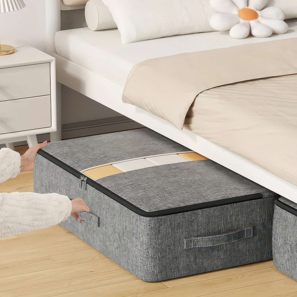 Foldable Under-Bed Storage Bag for Clothing, Quilts, and Blankets