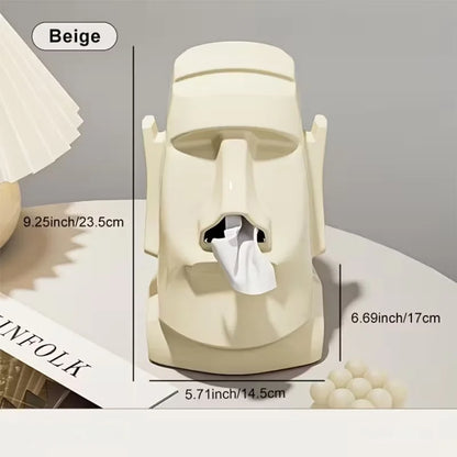 Tissue Box Organizer – Creative Stone Figure Desktop Storage