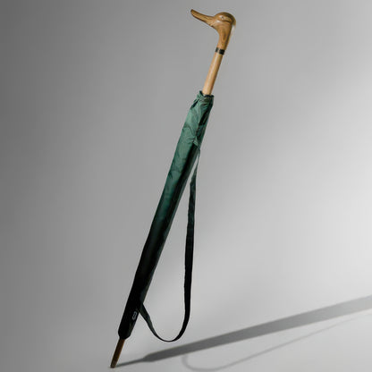 Premium Long Handle Wooden Golf Umbrella with Fiberglass Frame, 112cm Diameter