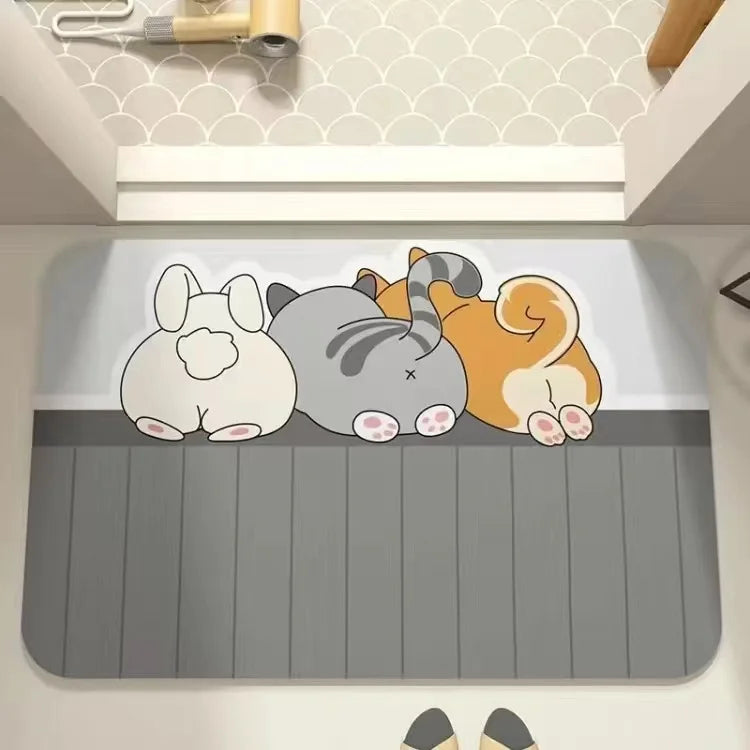 Cartoon Bathroom Mat - Playful Soft Foot Mat