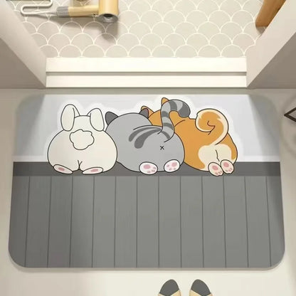 Cartoon Bathroom Mat - Playful Soft Foot Mat