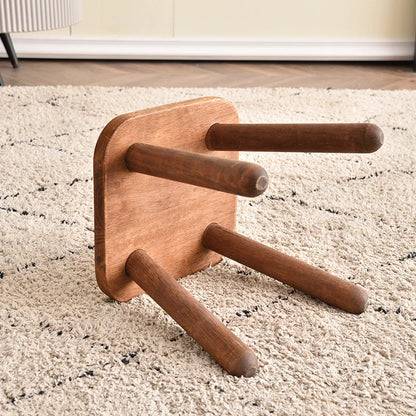 Walnut Shoe Stool - All Solid Wood Entryway Seat