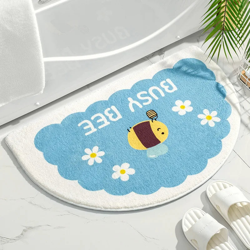 Floral Floor Mat - Soft Absorbent Non-Slip Pad
