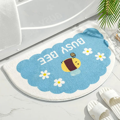 Floral Floor Mat - Soft Absorbent Non-Slip Pad