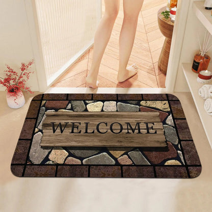 Floral Welcome Mat - Graphic Anti-Slip Small Mat