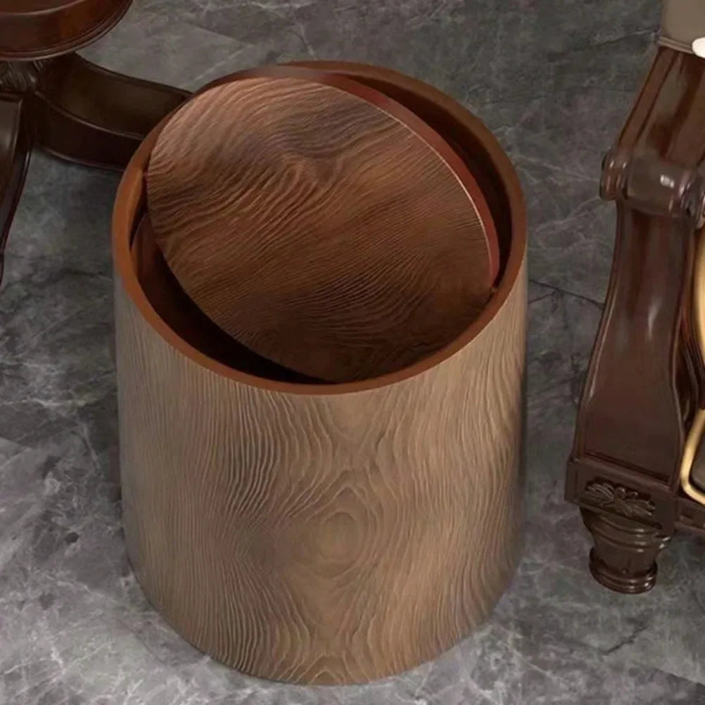 Plastic Wastebasket – Retro High-Capacity Waterproof Trash Can
