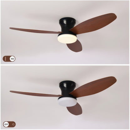 Three-Blade Ceiling Fan with Dimmable Light and Remote