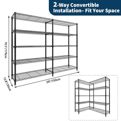 Metal Shelving Unit - Adjustable 4/5 Tier Storage