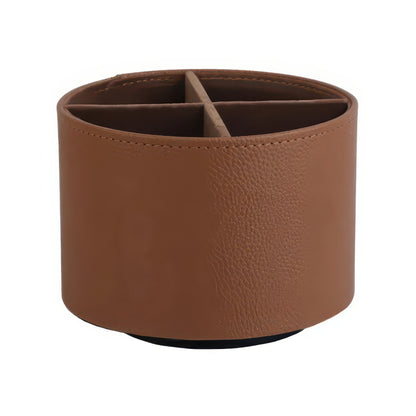 Rotating Makeup Organizer – Premium Leather Storage Box