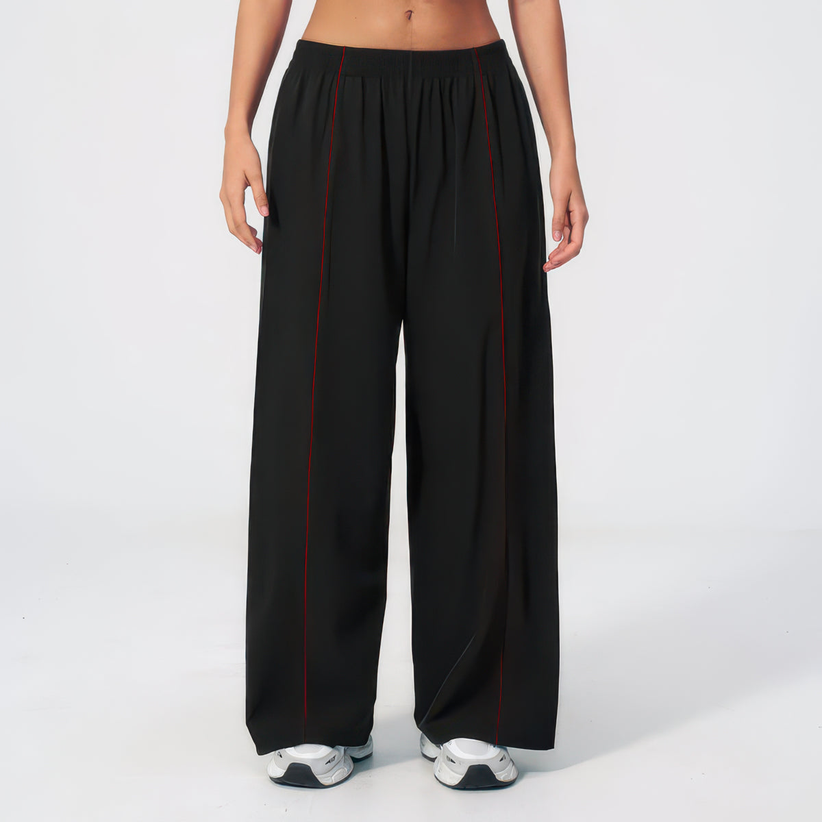 UV-Resistant Yoga Pants for Women with Contrast Stripe Detail and Side Pockets