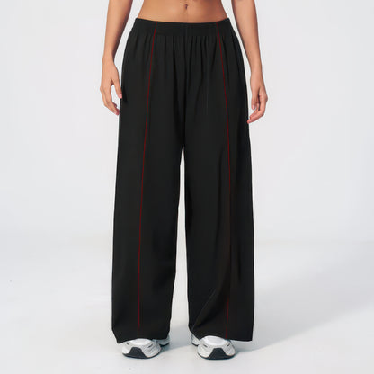 UV-Resistant Yoga Pants for Women with Contrast Stripe Detail and Side Pockets