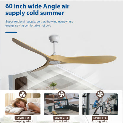 36/42/52/60-Inch Ceiling Fan with Six Speeds, No Light