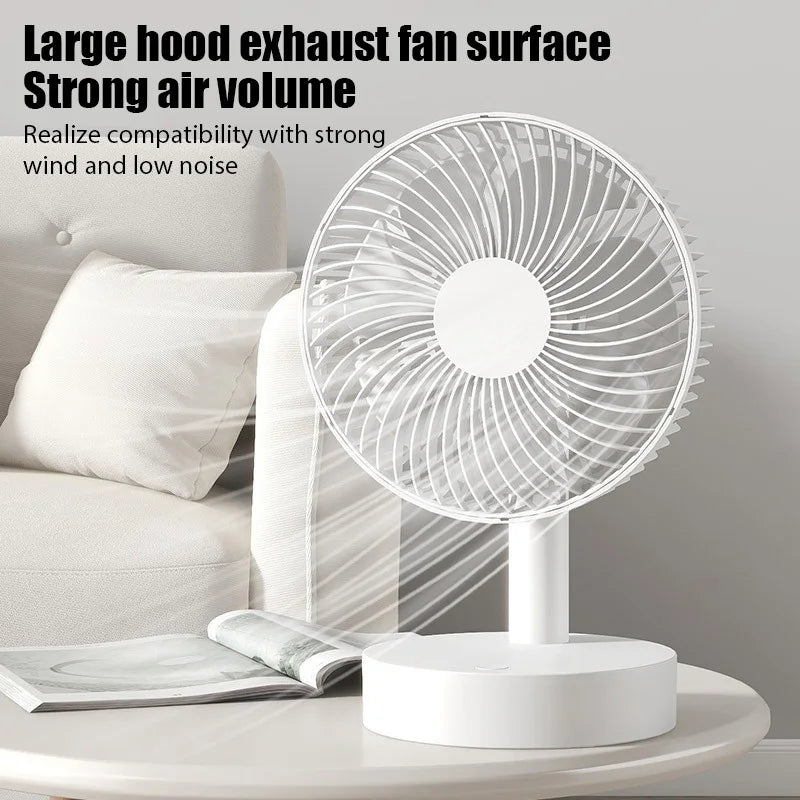 USB Desktop Fan with Four Speeds and 5V Power for Table Use