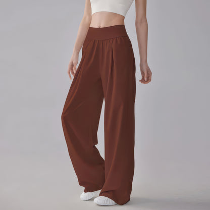 Quick-Dry Wide Leg Pants for Women, Loose Straight Fit for Yoga, Running and Casual Wear