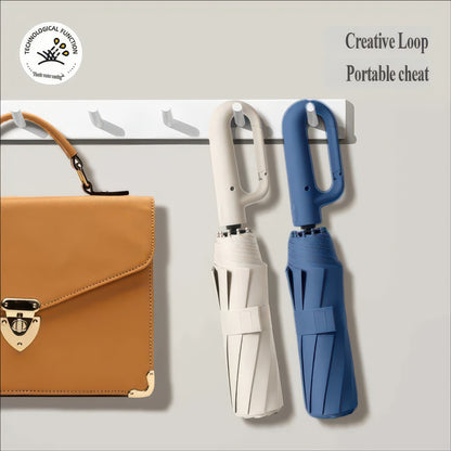 Automatic Folding Umbrella with UV-Blocking Canopy, Sun and Rain Protection
