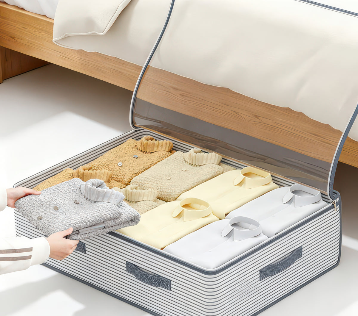 L/XL Non-Woven Under-Bed Storage Bag for Clothes and Blankets