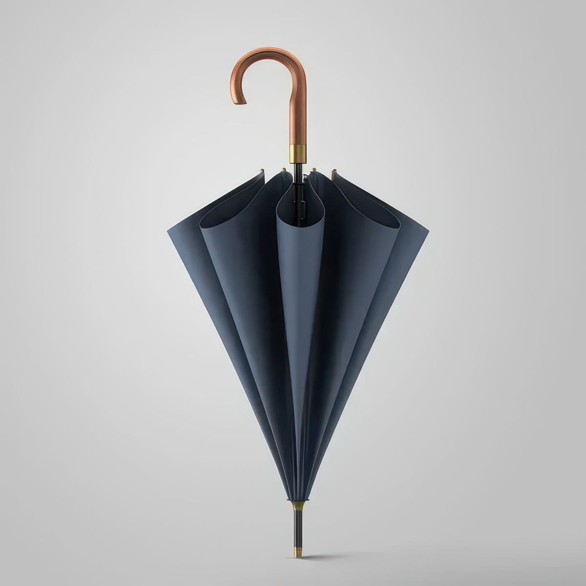 Wooden Long Handle Golf Umbrella with Windproof Fiberglass Frame, 114cm Diameter