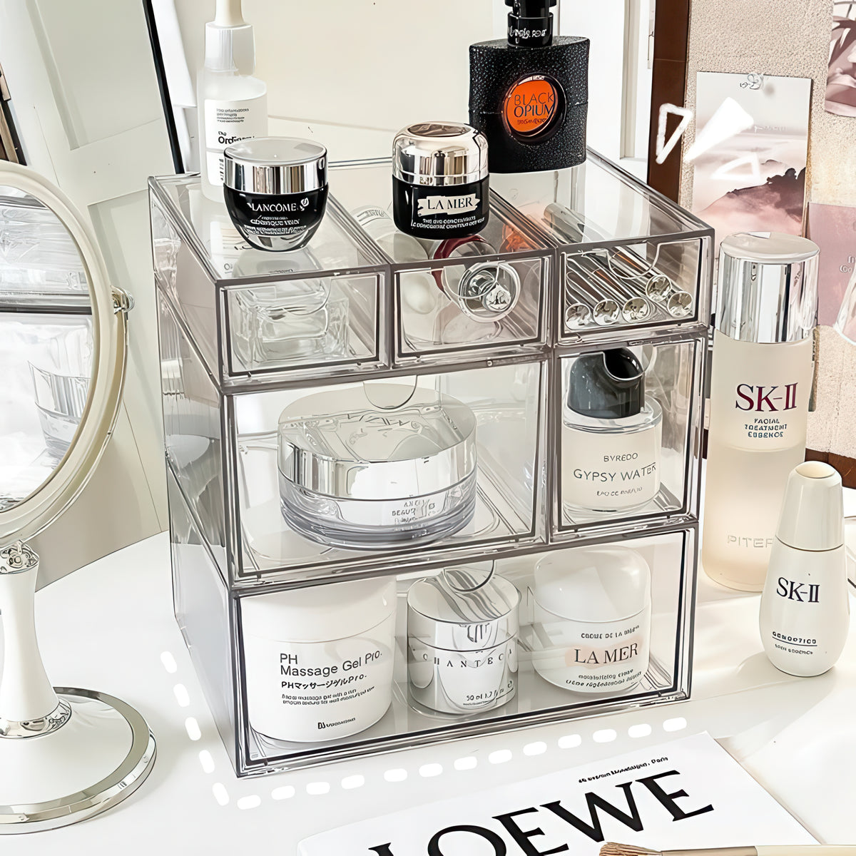 Acrylic Makeup Organizer – Dust-Proof Desktop Storage Box