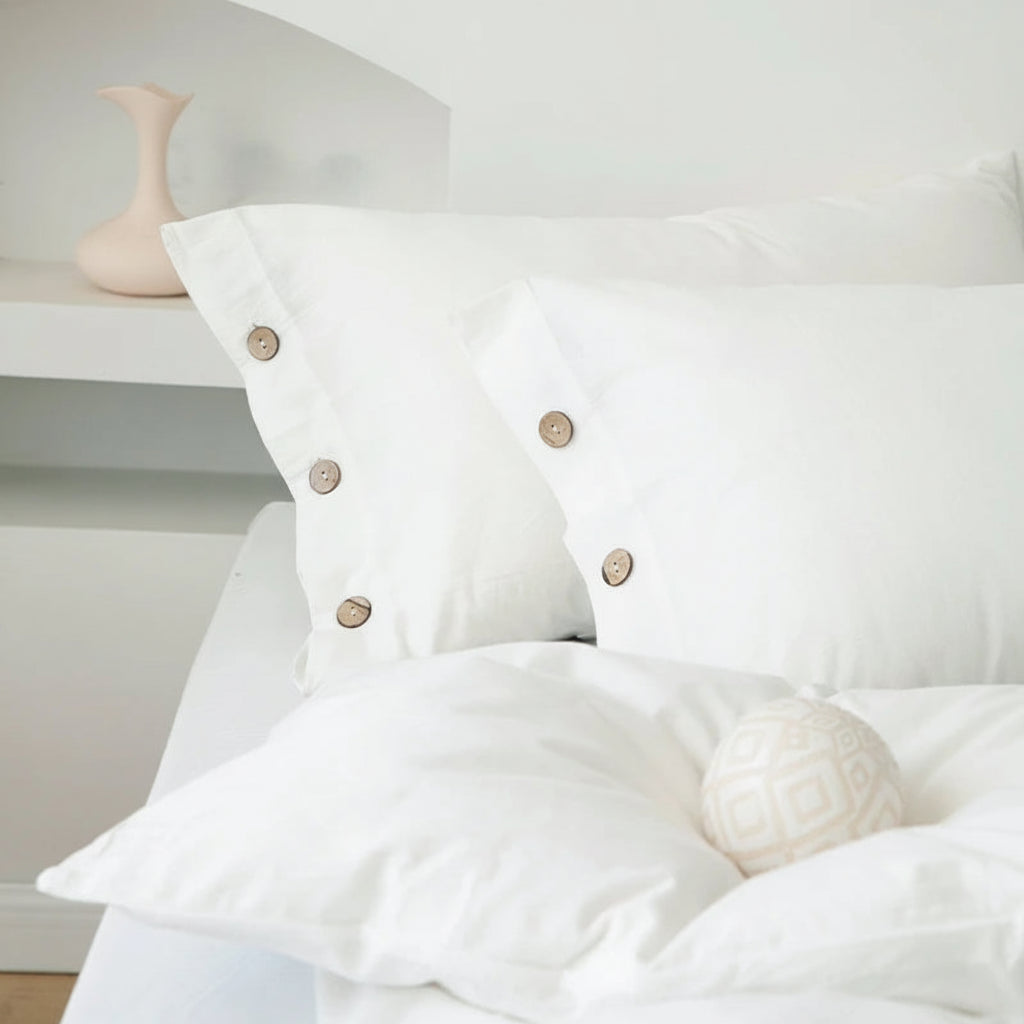 Cotton Duvet Cover Set – 3pcs Solid Twist King Size Bedding