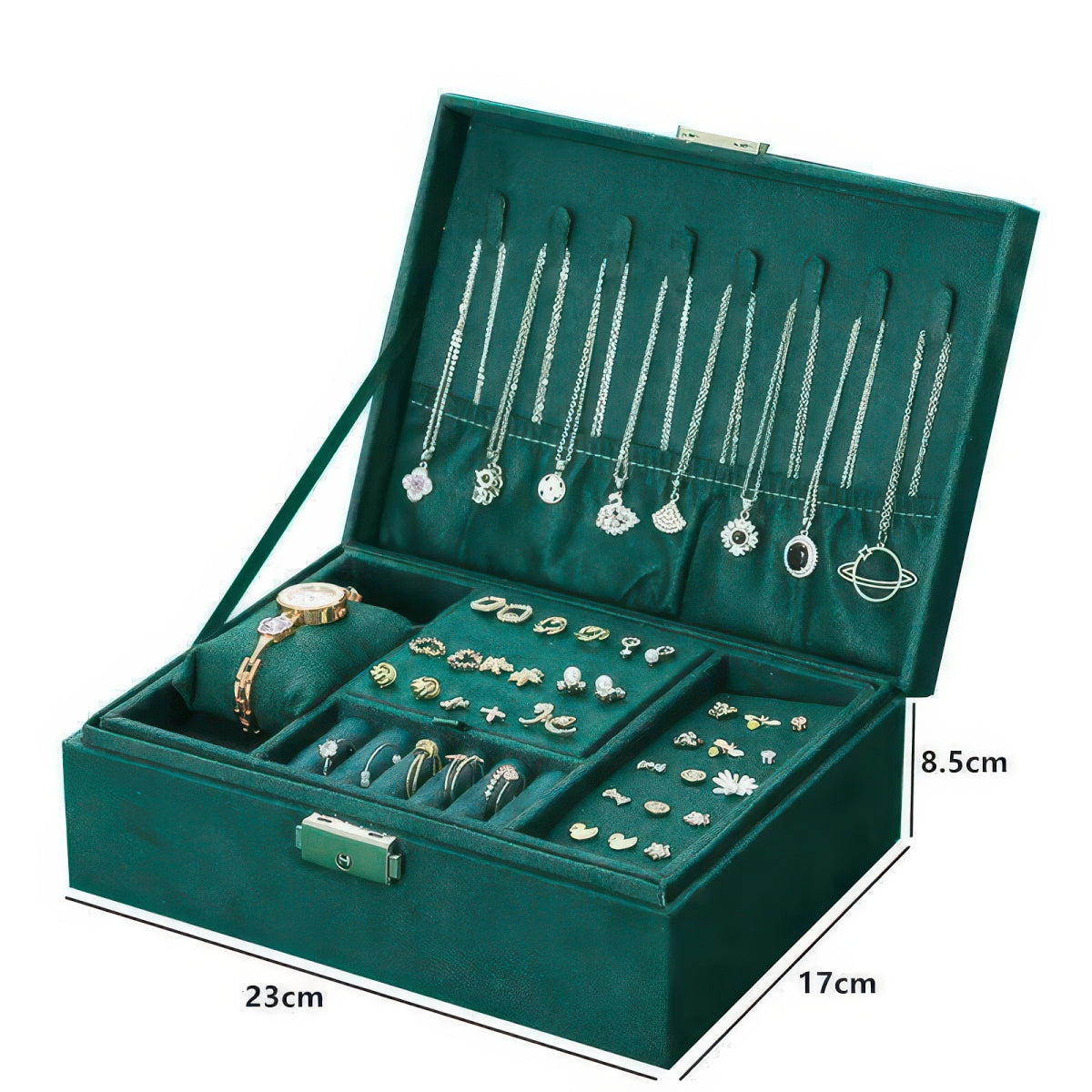 Lockable Travel Jewelry Organizer Box, 2 and 3 Layer Options