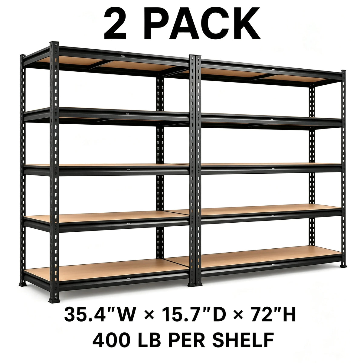 Adjustable Storage Rack - 5-Tier Metal Utility Shelving